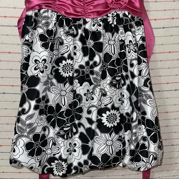 Bonnie Jean NWOT Big Girls Plus Size Black/White Shirred Waist Bubble Dress - Picture 4 of 10